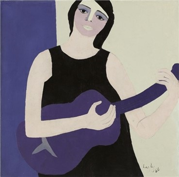 Painting, Leyly Matine Daftary, Lady with Guitar, 1966, 4858
